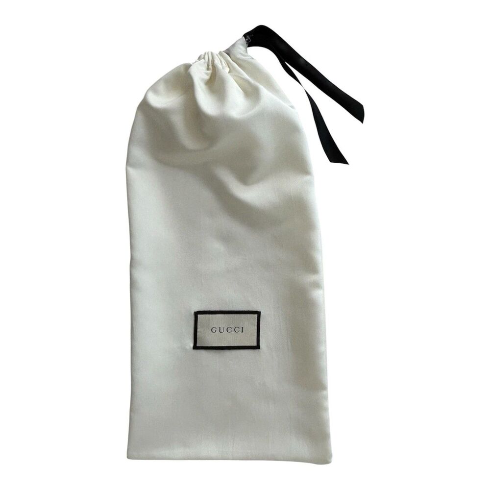 Authentic Gucci White Silk Satin Dust Bag Shoe Pouch Drawstring Storage Case